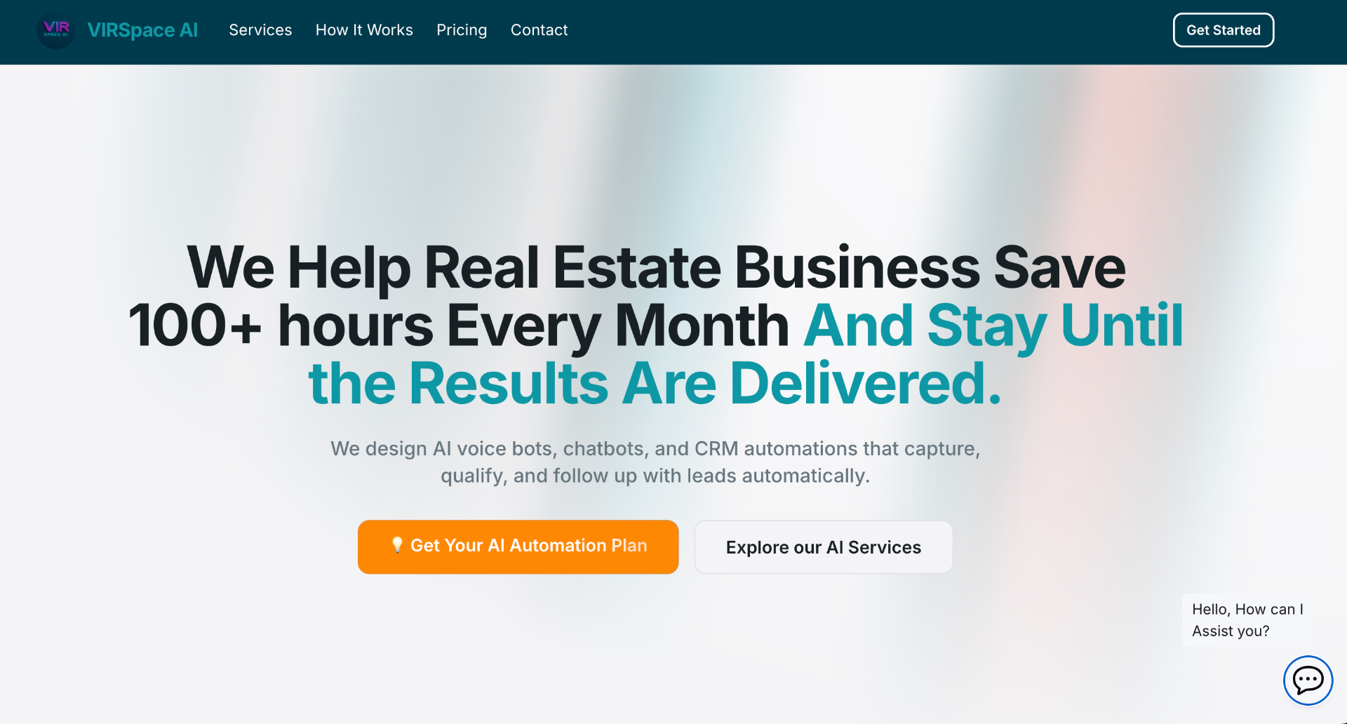 VIRSpace AI agency website built by a Trydo student